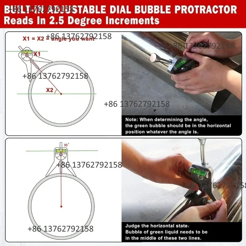 Pipe Center Finder with Centering Head Pipeline Marking Ruler Professional Pipefitter Pipe Fitting Marker Hand Tool