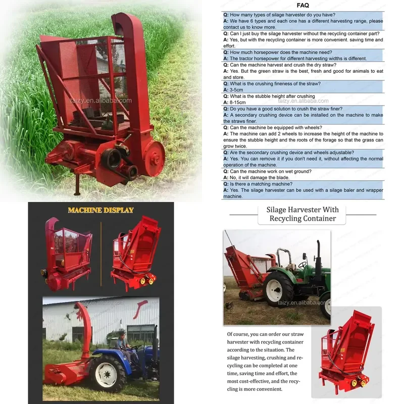 2026 CE Tractor Mounted Corn Stalk Grinder Silage Combine Harvester India