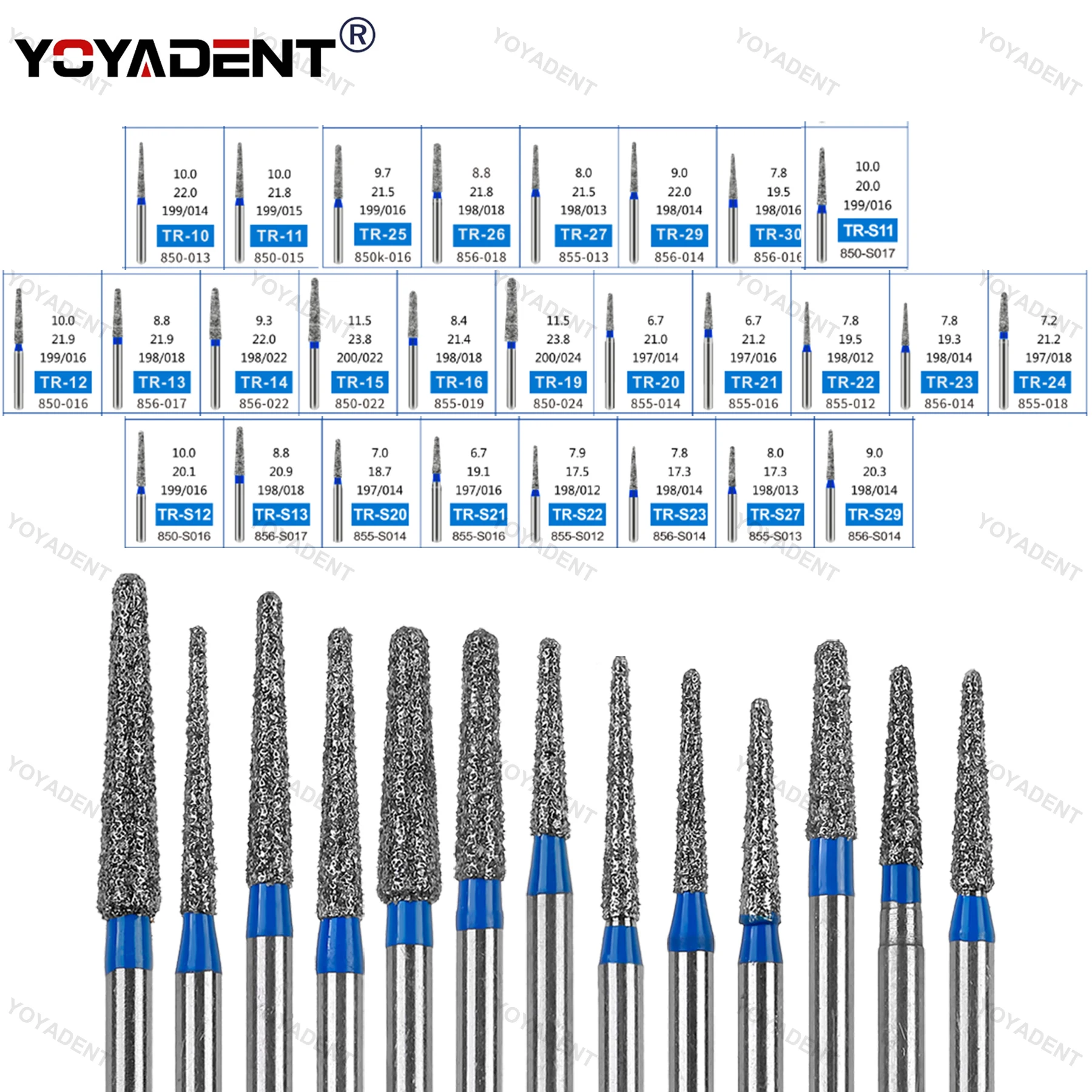 Dental Burs Dia.1.6mm 10pcs/Pack TC/TF/TR Type For High Speed Handpiece Dentistry Strawberries Polishing Tools Dental Materials