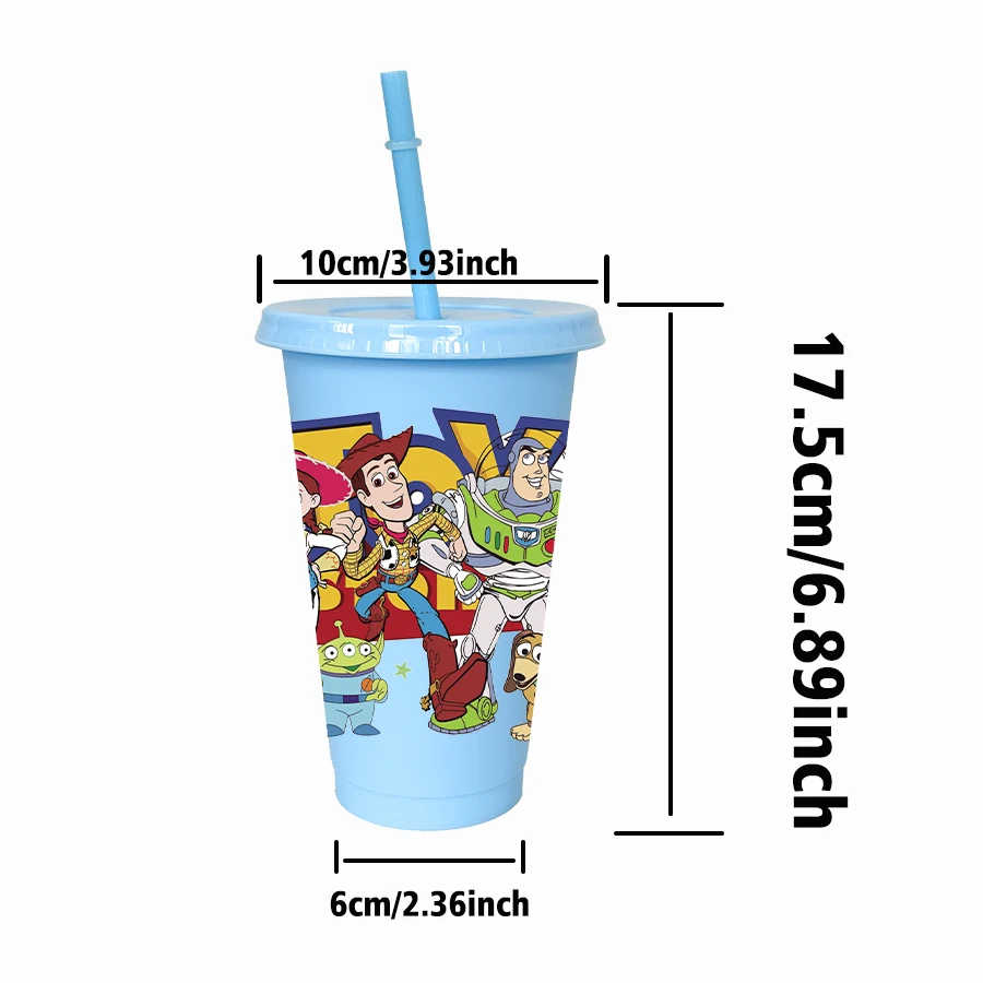 12 Uds Disney Toy Story Denim 26oz tazas de café de jugo de plástico de colores para fiesta de cumpleaños
