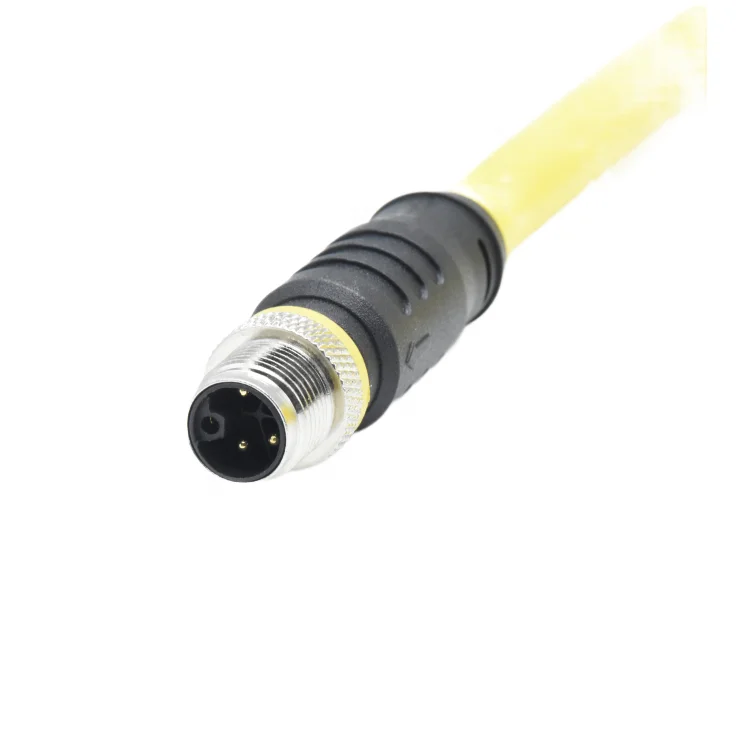 M12 connector 5-pin L-code signal power supply male and female plug wire IP67 waterproof connector