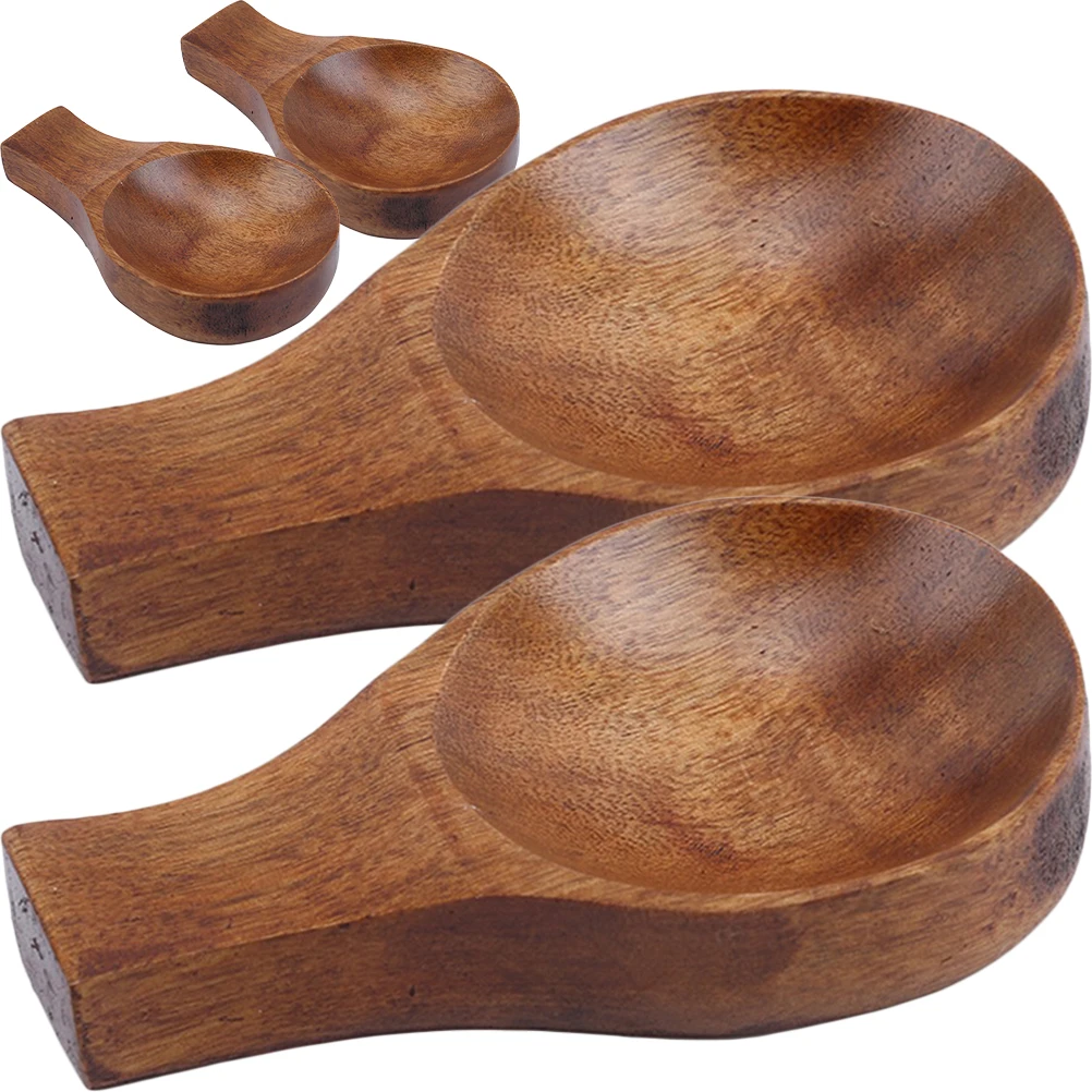 

4Pcs Wooden Saucer Dipping Sauce Dish Small Spice Seasoning Holder Vinegar Bowl Kitchen Baking Tool Household Dining Accessories