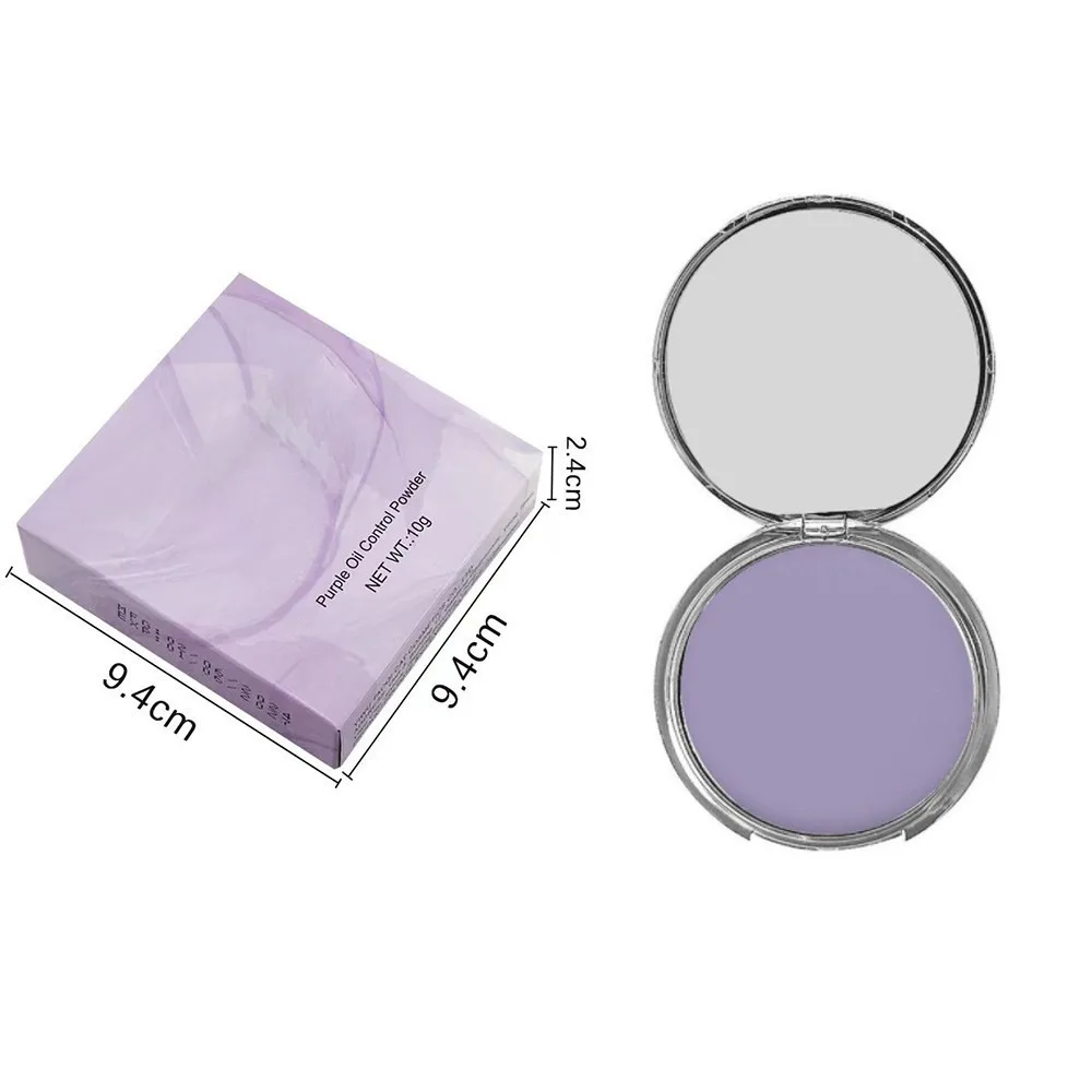 Lavender Pressed Setting Powder Long Lasting with Powder Puff Oil Control Pressed Powder Waterproof All Skin Type
