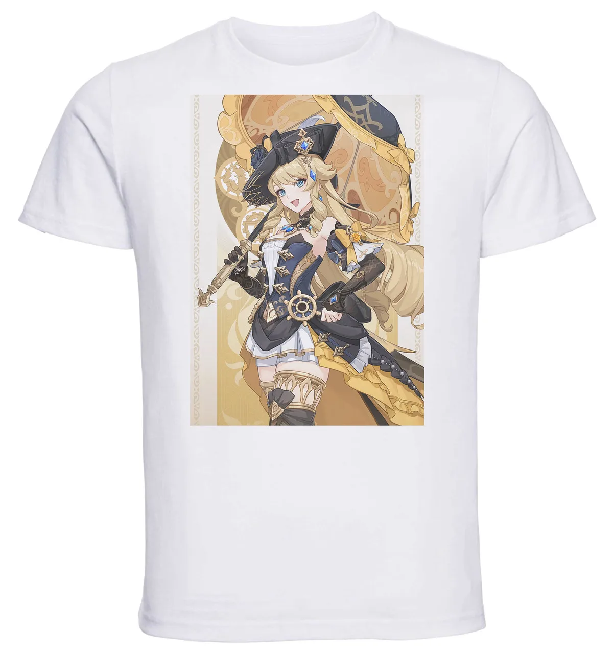 T-Shirt Unisex White Videogame - Genshin Impact - Navia