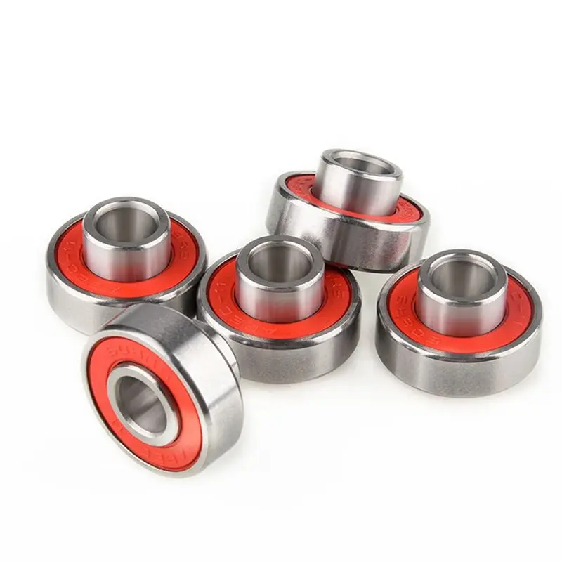 40Pcs 608-2RS Longboard Integrated Bearing Skateboard Wheel Bearing Inline Roller Skate Bearing 8X22X12.6Mm,Red view 3