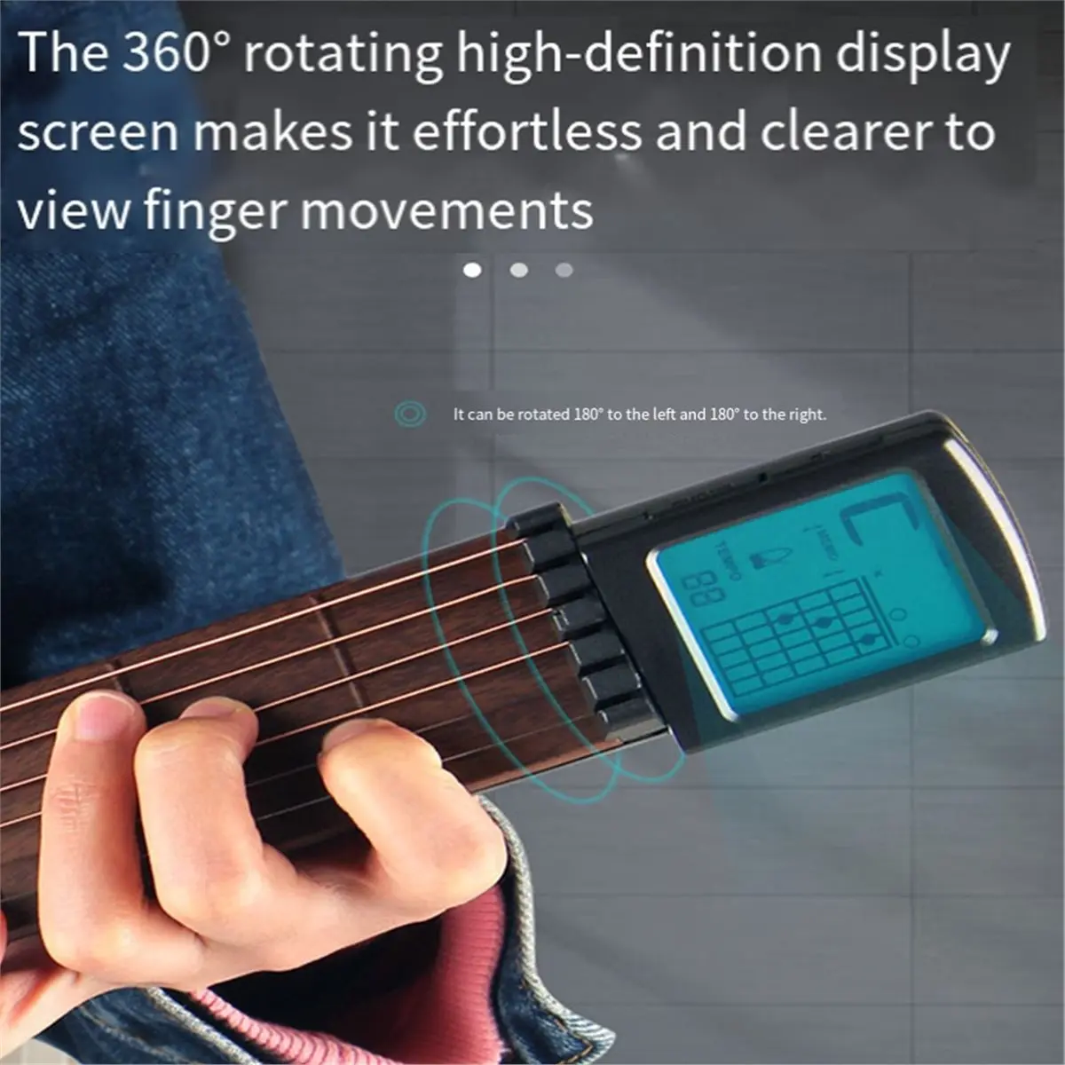 SOLO 6-String Guitar Portable Chord Trainer with 3V Battery Screen Display for Beginner Practice Training Tools