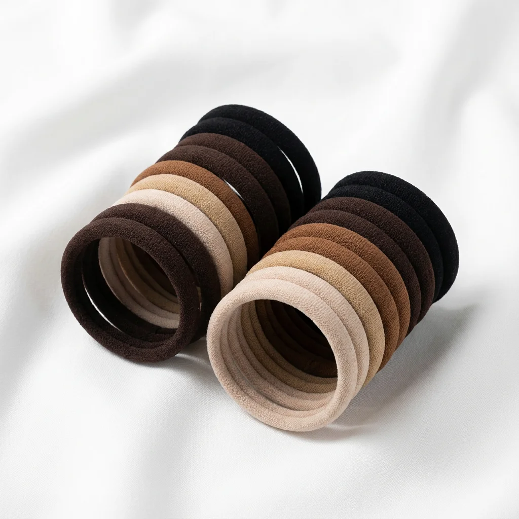 50Pcs Seamless Elastic Hair Ties Morandi Black/Brown/Milk Tea Color Hair Bands, High Stretch No-Snag Hair Ties for Daily Ponytai - Image 6