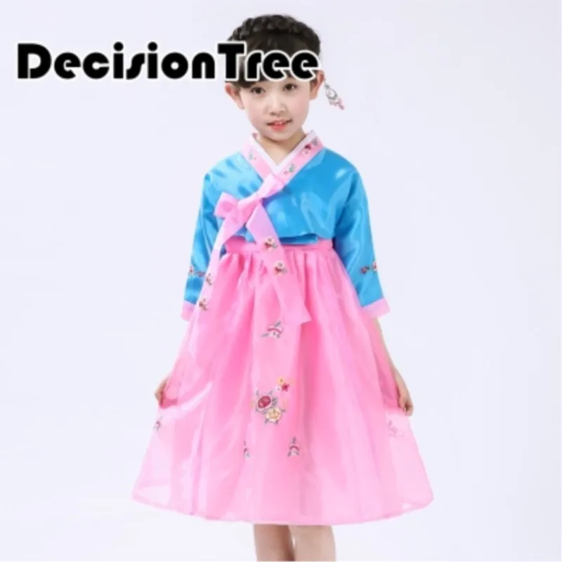 2025 new korean traditional dress hanbok for girls boys yellow pacific islands clothing stage performance clothing