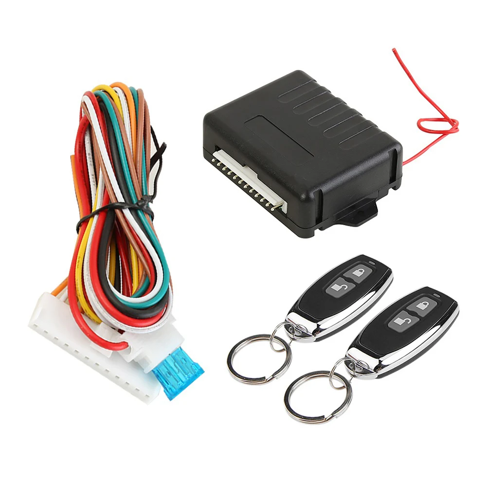 Keychain Central Kit System Button with Remote Control Vehicle Central Locking Kit 433.92MHz Door Lock Keyless Entry System