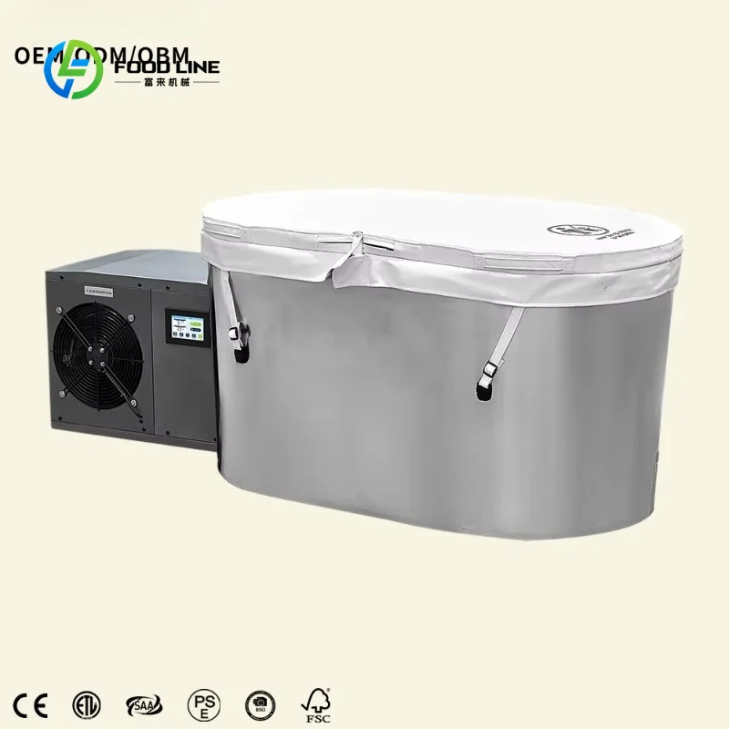 Customized Bestseller Steel Cold Plunge Tub Ice Baths with Chiller Ozone 2000mm Diameter Freestanding