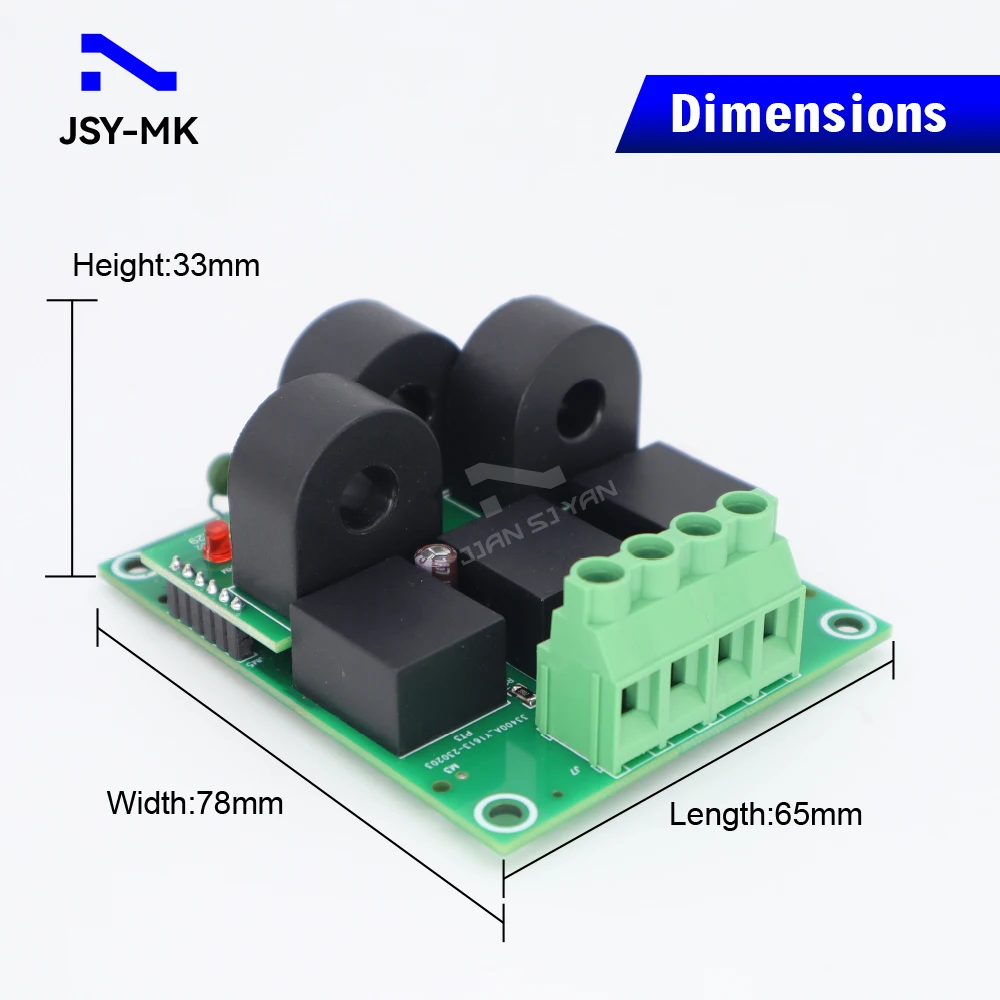 JSY-MK-333G 50A 3P4W AC Bi-directional Energy Meter Module RS485 Screw Installation For Solar Router System Monitoring