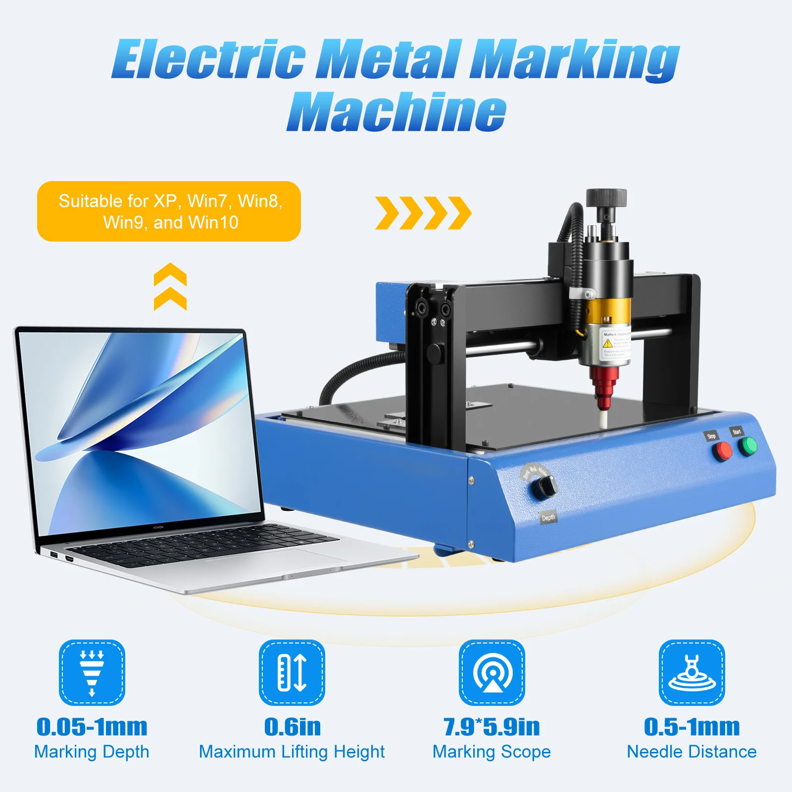 

Electric Metal Marking Machine, 110V 400W Dot Peen Metal Engraving Machine W/ USB Flash Disk for Metal& Steel Signs Marking