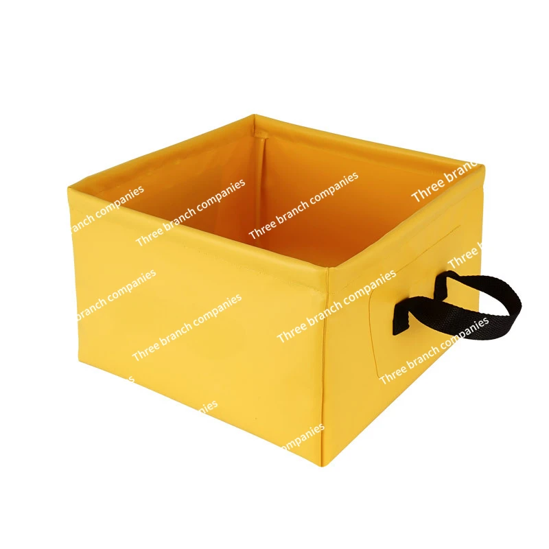 Outdoor collapsible water basin square fishing bucket mountaineering camping self-driving travel folding portable washbasin