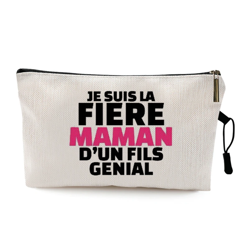 Teacher\'s Day Graduation Gift Cosmetic Bag Super Atsem Merci Maitresse Print Women Neceser Makeup Bag Pouch Travel Organizer