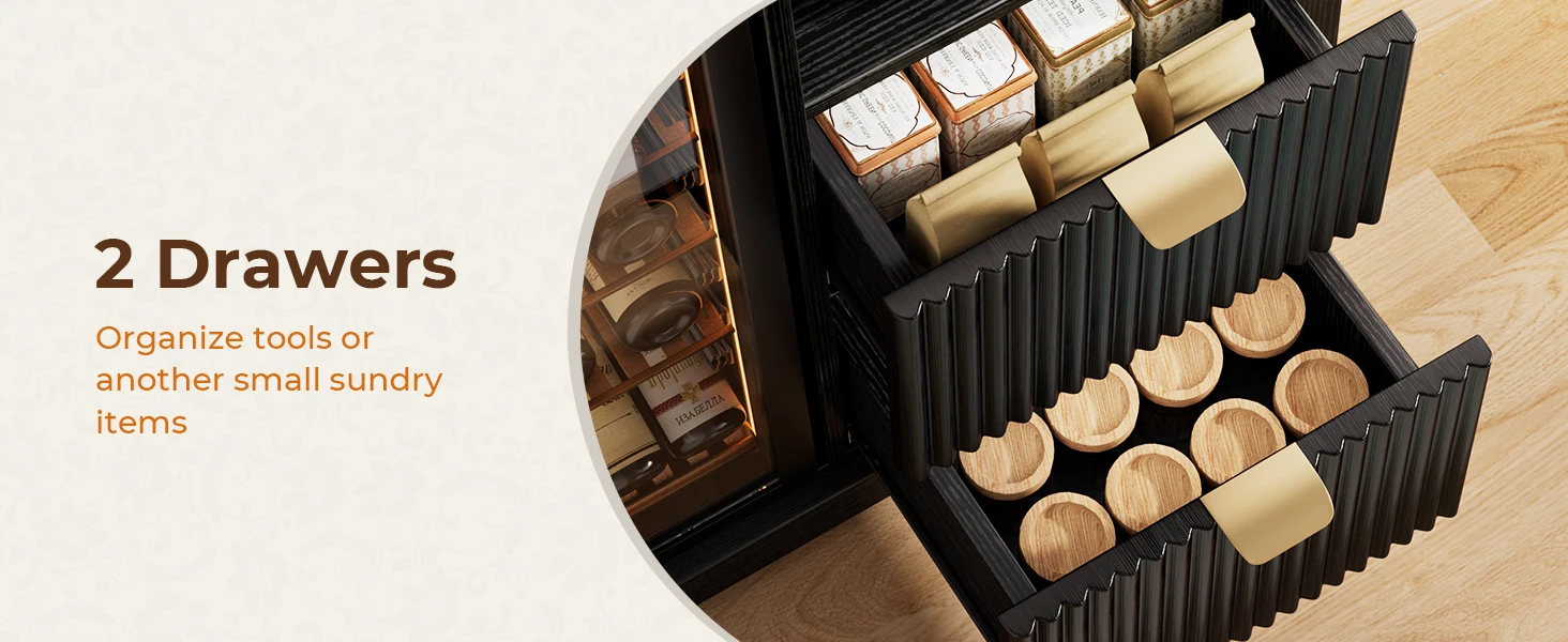 coffee bar cabinet with fridge space