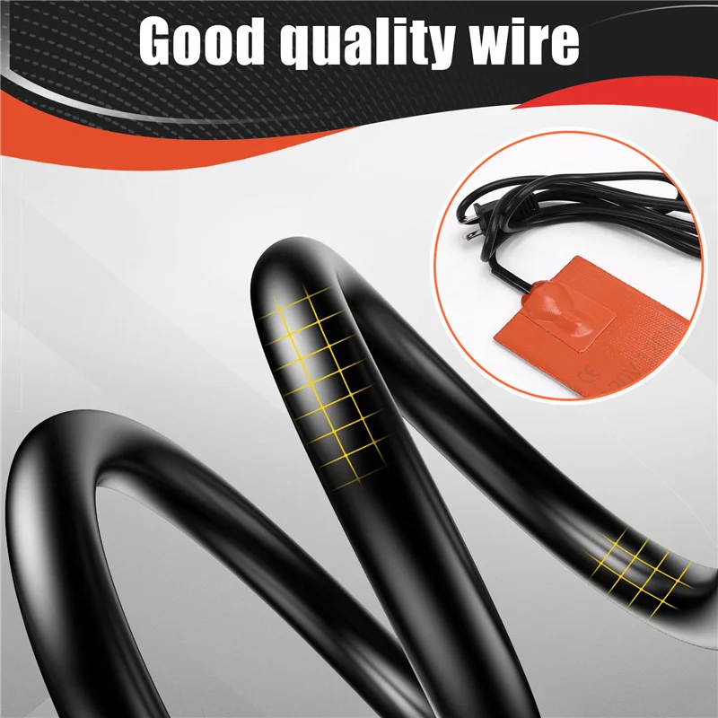 

AASS-120V Car Engine Oil Tank Waterproof Heater Pad Universal Fuel Tank Water Tank Silicone Heating Mat Warming US Plug