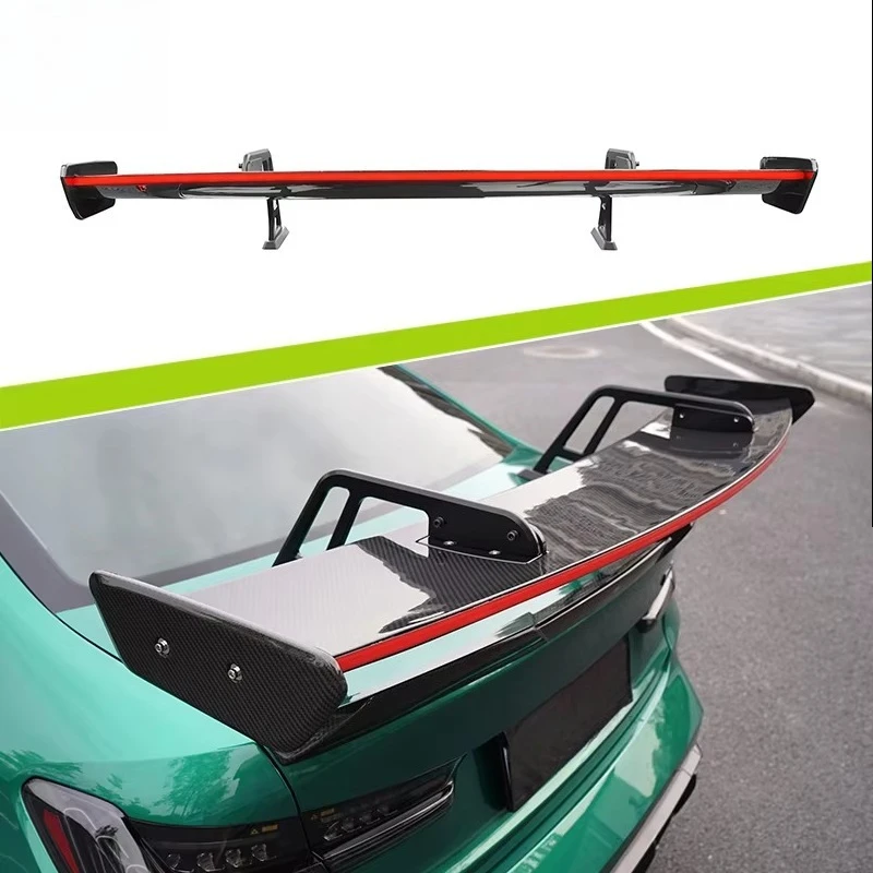 

Заднее крыло в стиле SK со светодиодной подсветкой и кронштейнами из сухого углерода для BMW G20 G80 G22 G82, универсальный задний спойлер