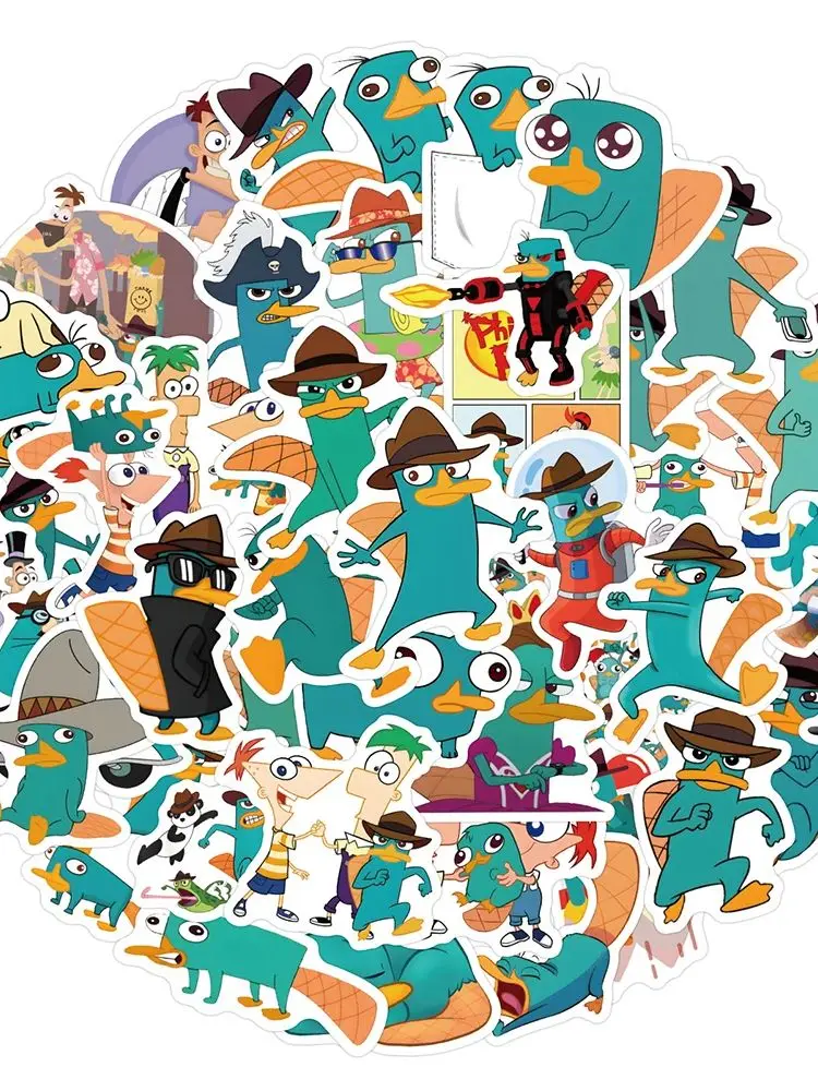 10/30/50pcs mignon Disney Phineas et Ferb Perry l'ornithorynque autocollants pour enfants étanche bricolage ordinateur portable téléphone voiture Kawaii Anime décalcomanie