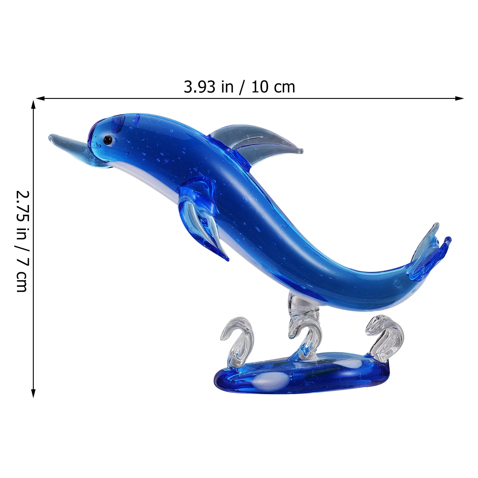 1Pcs Unique Glass Dolphin Decoration Handcrafted with Premium Colored Glaze Creative Dolphin Sculpture for Table Shelf Showcase
