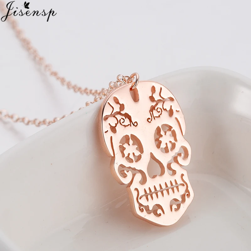 Jisensp Edelstahl Hirsch Kaninchen Anhänger Halskette Frauen Boho Schmuck niedlichen Stern Mond Kette Halsketten Collier Femme Großhandel