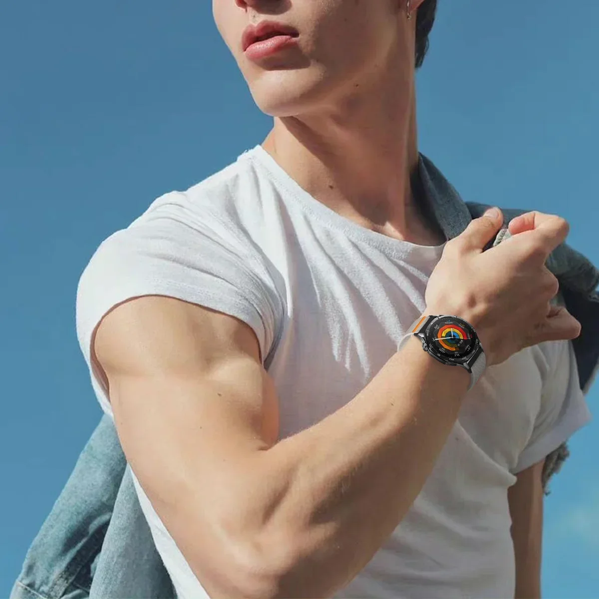 가민 Venu 3 2, 가민 포러너 570 265 255 165, Vivoactive 6 5 Venu Sq용 20mm 22mm 나일론 시계줄 (탄성 팔찌)