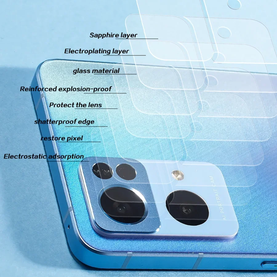 5-1Pcs 9H Tempered Glass for OPPO Find X5 Pro X5 Lite Camera Lens Protector for Reno 7 7z 7Pro Screen Protector Camera Cover