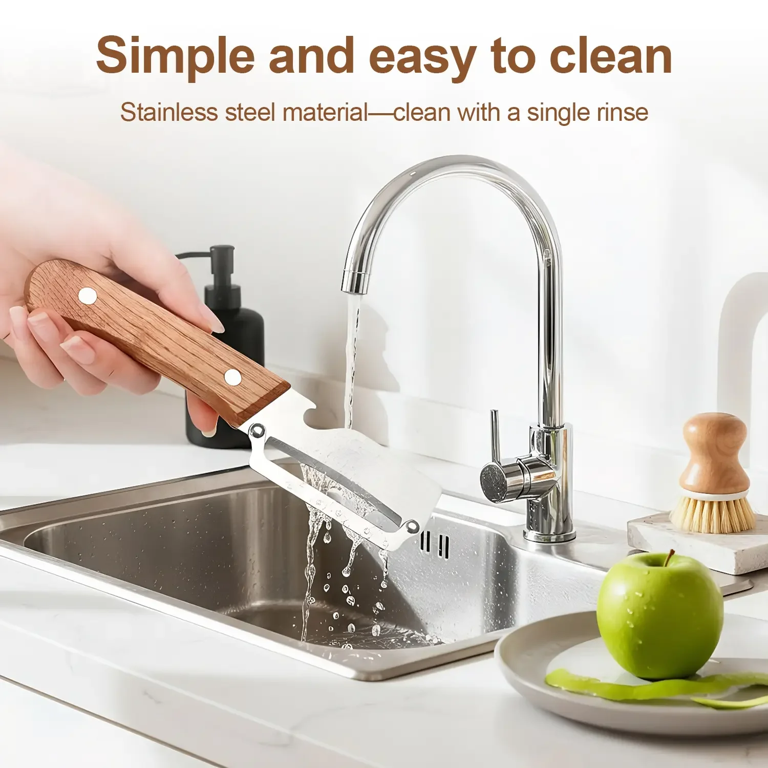 Multi-Functional Vegetable Peeler for Kitchen,Upgrade 2 in 1multifunctional Vegetable Peeler,Multi Functional Vegetable Fruit Peeling Tools with Bottle Opener and Wooden Handle ﻿ (2PCS)