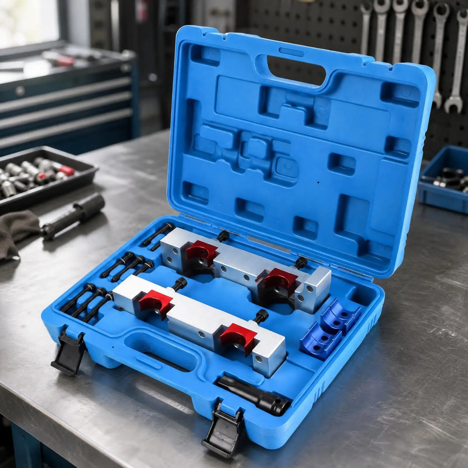 Heavy Duty Engine Timing Fixer with Red Clamps for Benz M270 M274 Camshaft Service