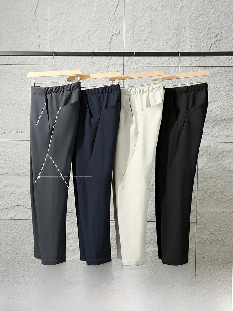 

Мужские повседневные брюки с 3D стерео вырезом, мягкие элли, ветрозащитные, водонепроницаемые, уличные, осенние, новые прямые брюки