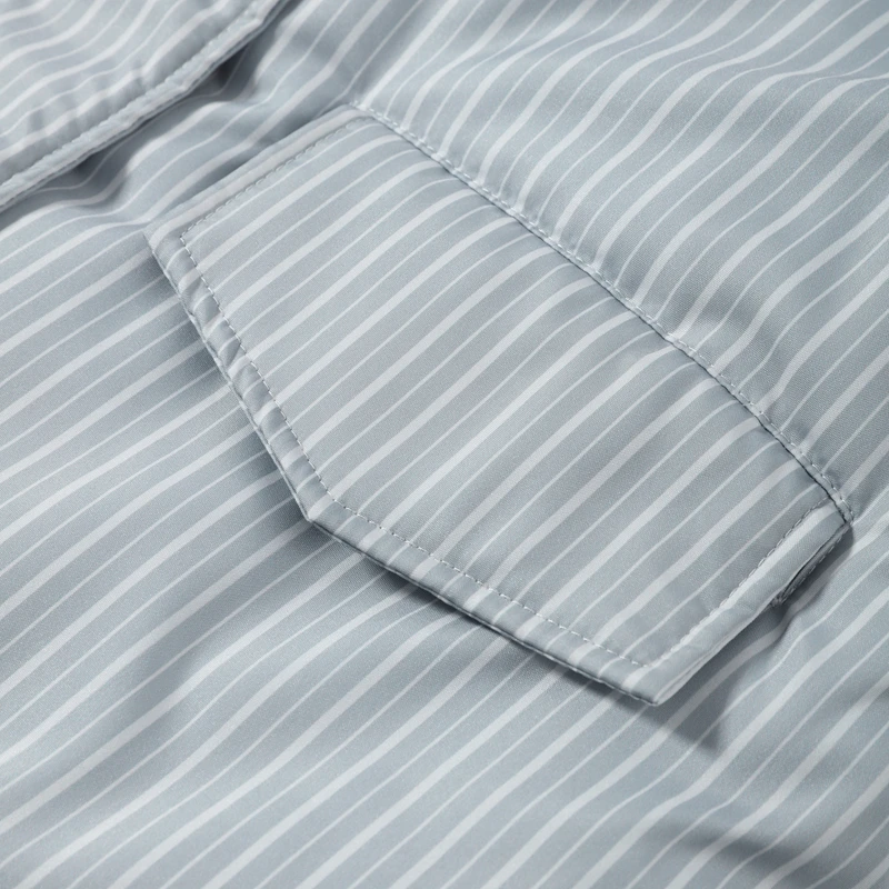 2026 Winter Gestreiftes Baumwoll-Mantel-Hosen-Set für Damen mit Kapuze, Stehkragen, Reißverschluss-Steppmantel und Hose mit Elastikbund – Damen-Outfit – Detail 10