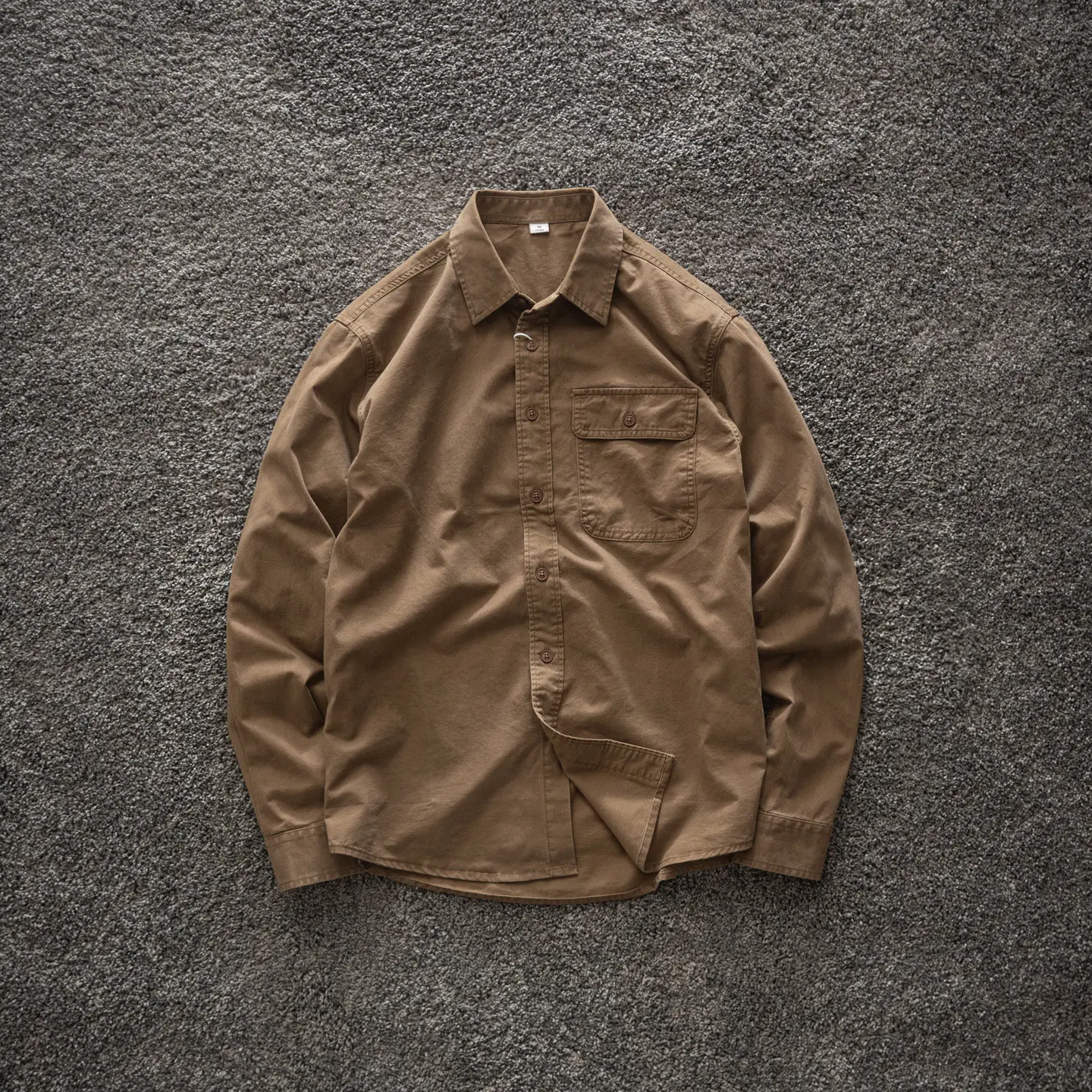 Heavyweight 100% Cotton Loose-Fit Workwear Long-Sleeve Shirt for Men American Retro Hunting Style Amekaji Casual Top for Spring