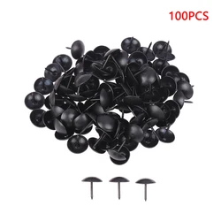 100PCS Black Round Head Metal Pushpins Upholstery Nails Vintage Tacks Stud Decor
