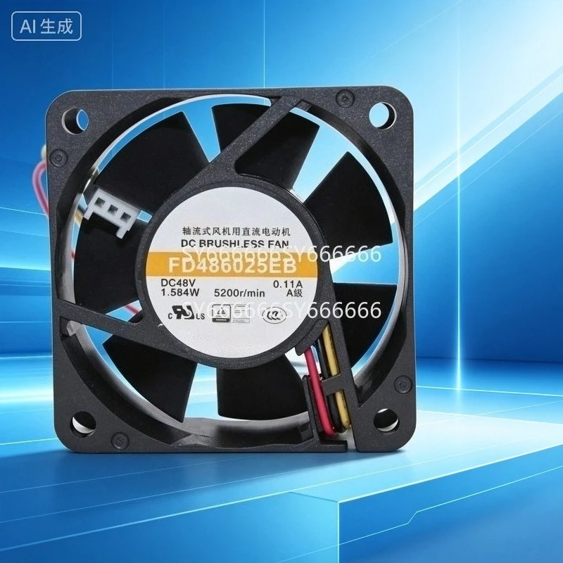 2PCS 6025 High Airflow Cooling Fan For Y.S.TECH FD486025EB 48V 0.11A 60×60×25mm 6CM Industrial Fan
