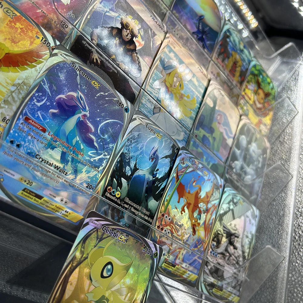 DIY Cartoon PTCG Pocket Collection Card Celebi Ex Eevee Ex Dialga Ex Lillie TCG Card English Non-Foil Child Gift Toys