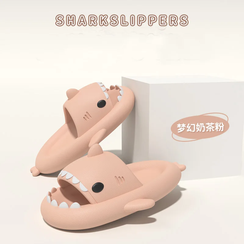 

2023 Fashion Shark Slippers For Women Men Fashion Slippers Home Couple Thick Soled Non-slip Sandals Outdoor Flip Flops Slides