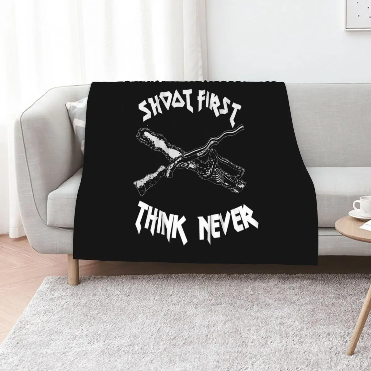 

Shoot First Think Never Throw Blanket Summer Beddings Loose Giant Sofa Furrys Blankets