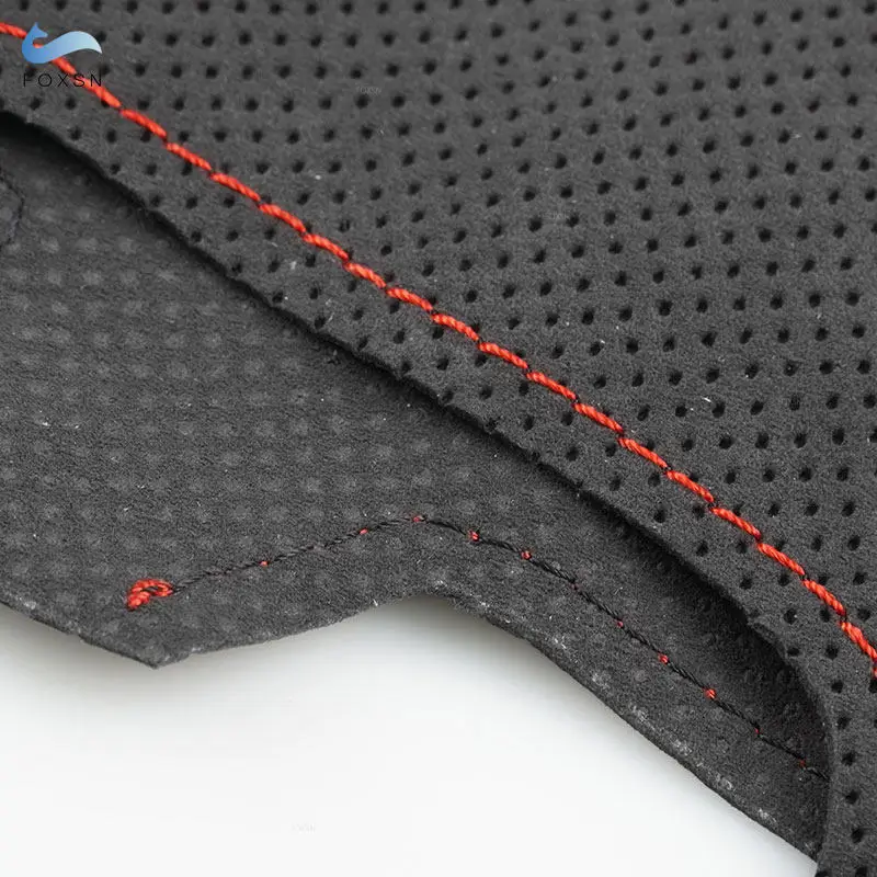 Customize Suede Leather Car Steering Wheel Cover For Toyota FJ Cruiser 2007-2021 with Needles Threads Strip Interior Accessories