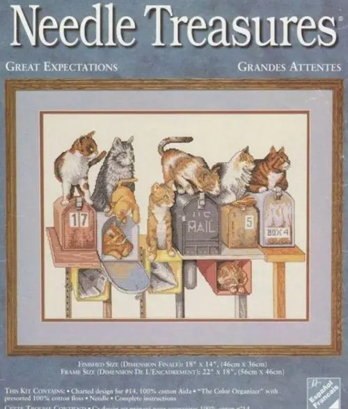 Needlework Kit  Cross stich unPainting Set Cross Stitch Kits Cross-stitch Embroidery 25-JCA-cat in the mailbox 55-44