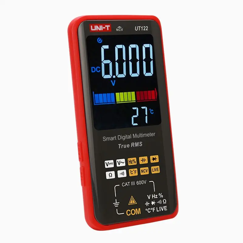 u ni-t UT122 Smart Digital Multimeter True RMS AC DC Voltage Resistance Continuity Capacitance Temperature Frequency NCV Tester