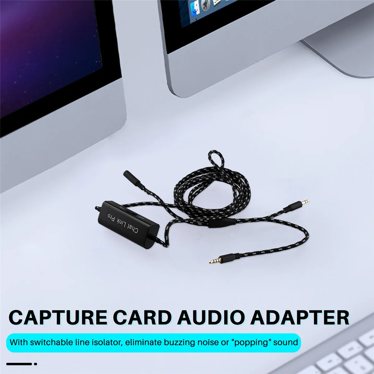 Noise Reduction Line Chat Link Pro Cable for HD60 X, HD60S Capture Card Chat Adapter Replacement for