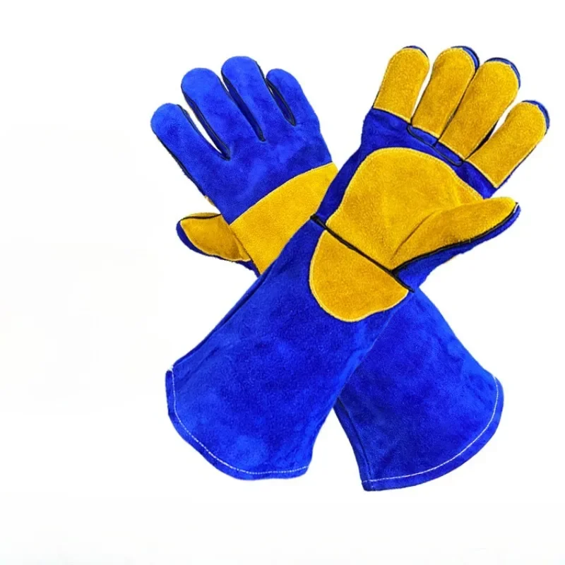 Leather Welding Gloves Flame Retardant Heat-Resistant Work Gloves Oven Fireplace Welder Supplies Anti-cutting Glove Workplace