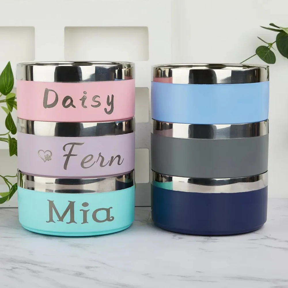 

Custom Stainless Steel Pet Bowls Creative Cat and Dog Stainless Steel Feeding Bowls Custom Pet Waterers Gifts Wholesale