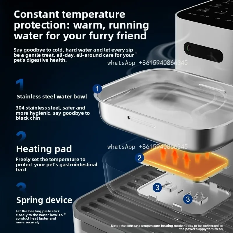 Cat water dispenser Unplugged dumping constant temperature heating automatic water feeding pet dog water dispenser