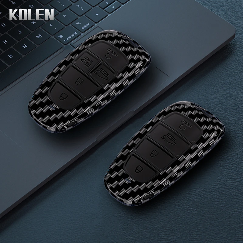 ABS Carbon Fiber Car Key Case Cover For Hyundai Sonata Sel Ev 6 8 IONIQ 5 NEXO Tucson Sonata 2020 Grandeur 2020 Sonata Limited