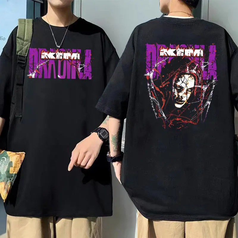 

Awesome Kim Dracula Double Sided Print Tshirt Men Women Vintage Rock Casual Short Sleeve T-shirt Man Hip Hop Oversized T Shirt