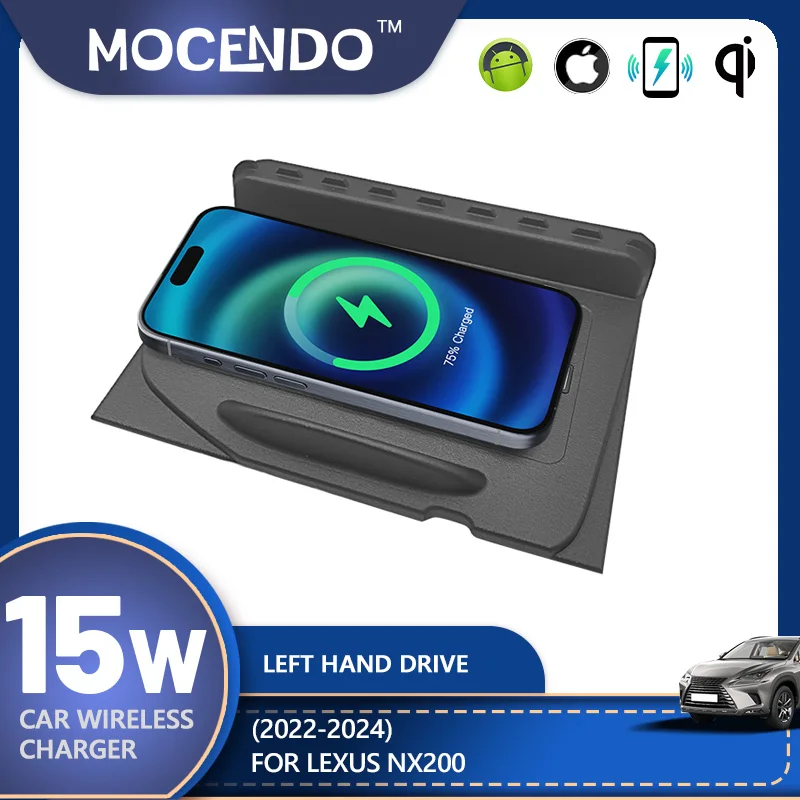 

For LEXUS NX 2022-2024 15W QI Wireless Car Charger Fast Charging OEM Fit with Phone Holder Car Accessories