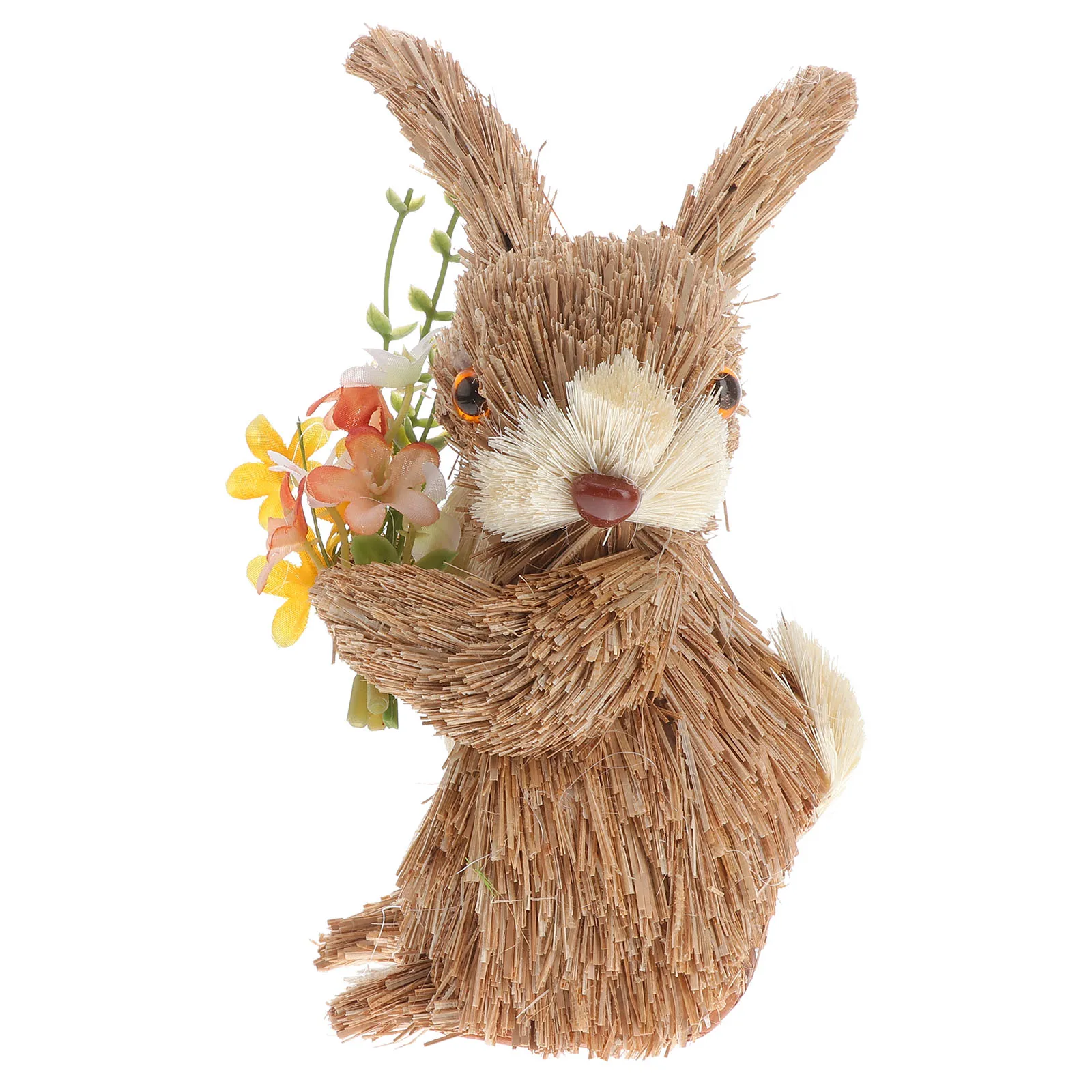 

1pc Straw Rabbit Ornament Decor Bedroom Living Room Dinning Room Tasteful Gift Straw Woven Animal Figure