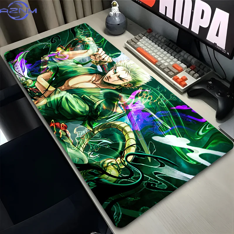 Hot Mouse Pad one piece Zoro eSports Gamer Players Speed Rubber Game Extended Desk Mat Lock Edge Mousepad Non-slip Keyboard Mat