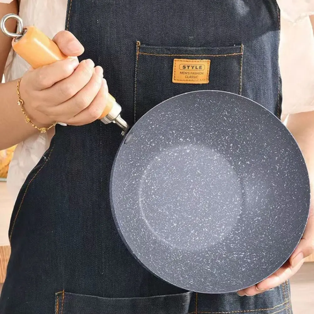 

Practical Non-stick Marble Pattern Wok Rapid Heat Lightweight Omelette Pan Mini Universal Milk Pot Noodle