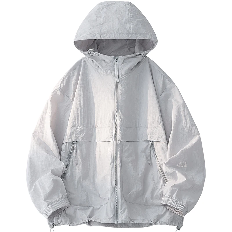 UPF50+ Sommer-Eisseide UV-Schutz Kapuzenjacke für Herren, Outdoor-Angeln und Wandern, Anti-UV-Mantel, Atmungsaktiv und Schnelltrocknend – Detail 8